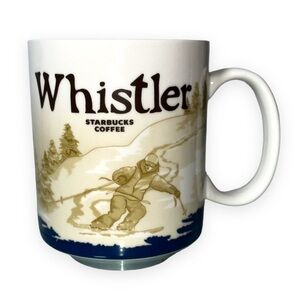 Whistler Starbucks Coffee Collectors Mug 2009 Skier Skiing 16 fl oz